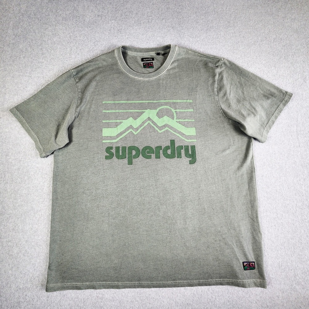 Vintage Superdry 90's Terrain T-Shirt Mens 2XL Green Original Graphics Shirt - Picture 2 of 12